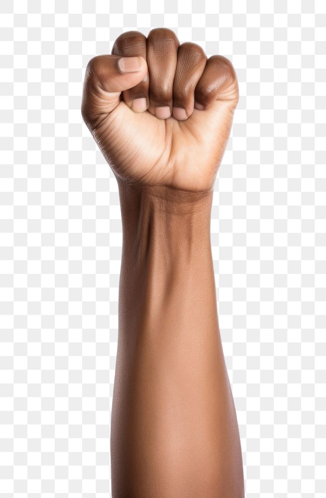 PNG  Hand fist white background gesturing.