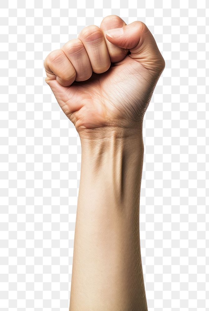 PNG  Hand fist white background finger.