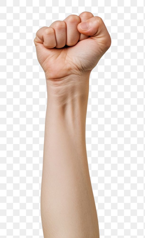 PNG  Hand fist white background gesturing.