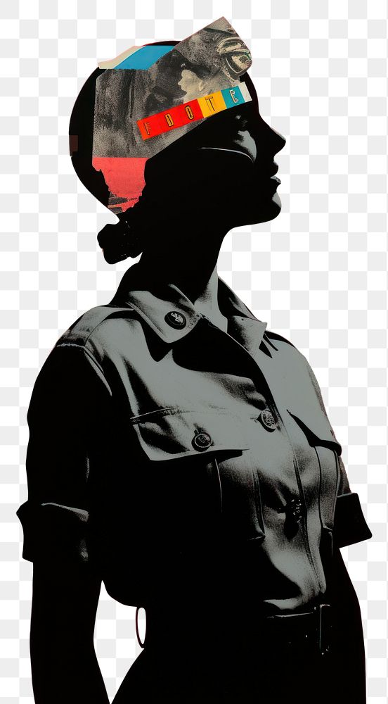 PNG Silhouette portrait standing cartoon.