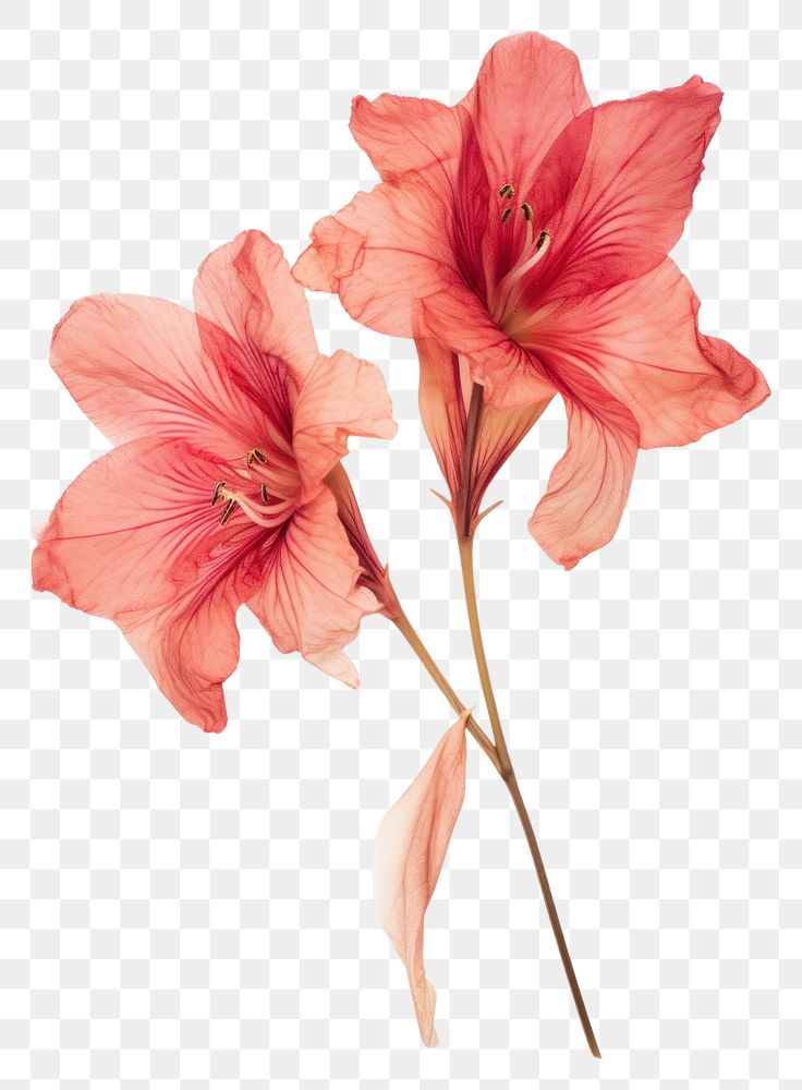 PNG  Real Pressed a amaryllis flowers plant red inflorescence.
