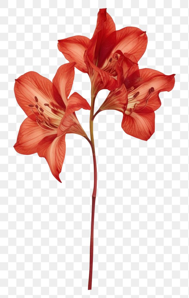 PNG  Real Pressed a amaryllis flowers petal plant lily.