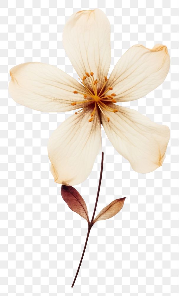 PNG  Real Pressed a Jasmine Flower flower blossom petal.