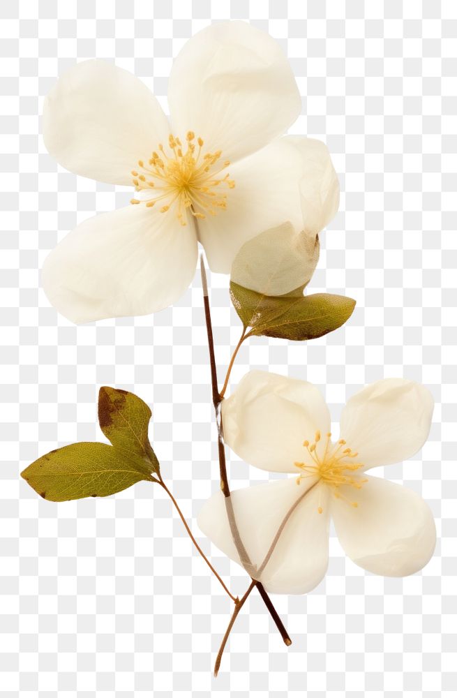 PNG  Real Pressed a Jasmine Flower flower blossom petal.