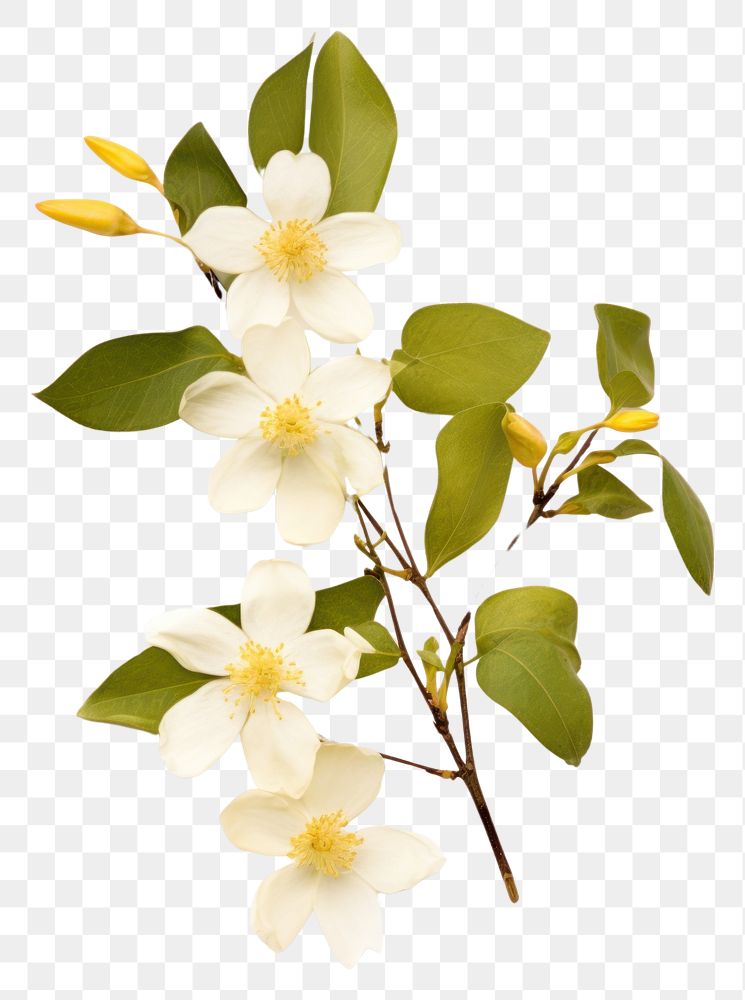 PNG  Real Pressed a Jasmine flower blossom plant.
