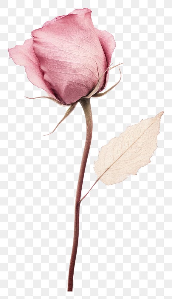 PNG  Real Pressed a Pink rose flower blossom petal.