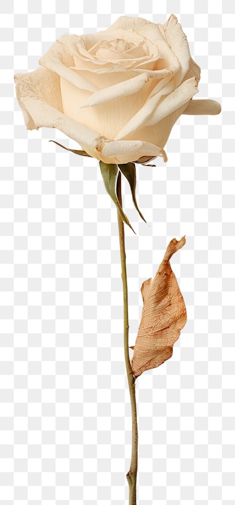 PNG  Real Pressed a white rose flower petal plant.