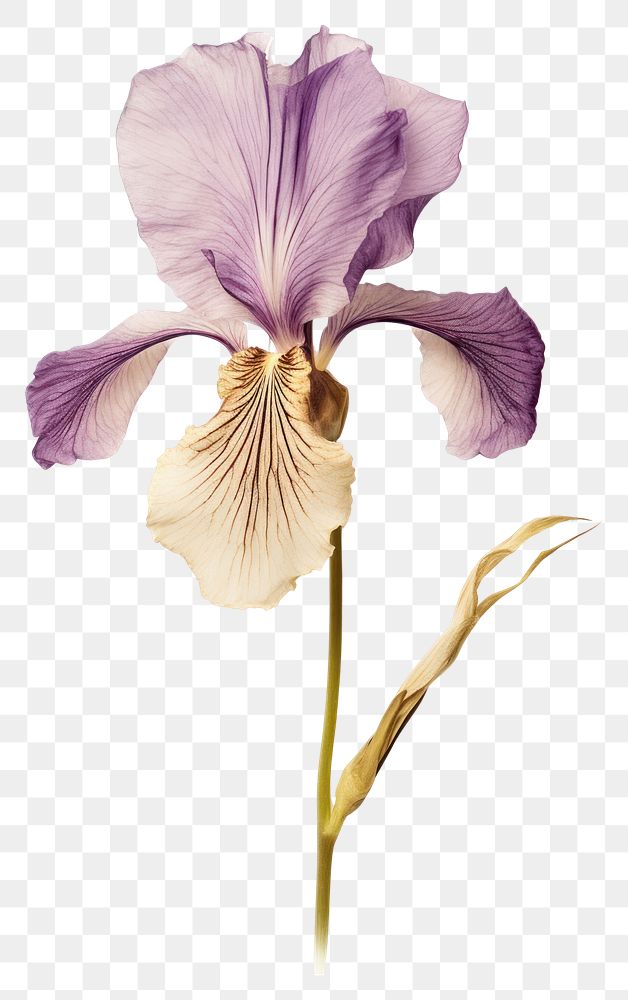 PNG  Real Pressed Iris flower iris petal plant.