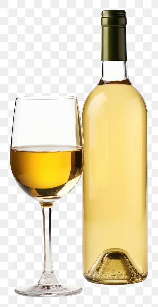 PNG White wine bottle glass drink.
