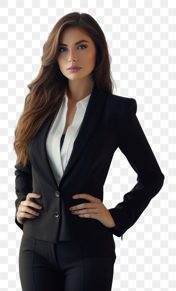 PNG Businesswoman looking office black. AI generated Image by rawpixel.