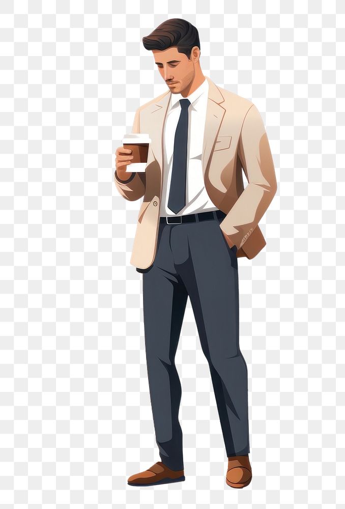 PNG Businessman holding coffee adult. AI generated Image by rawpixel.