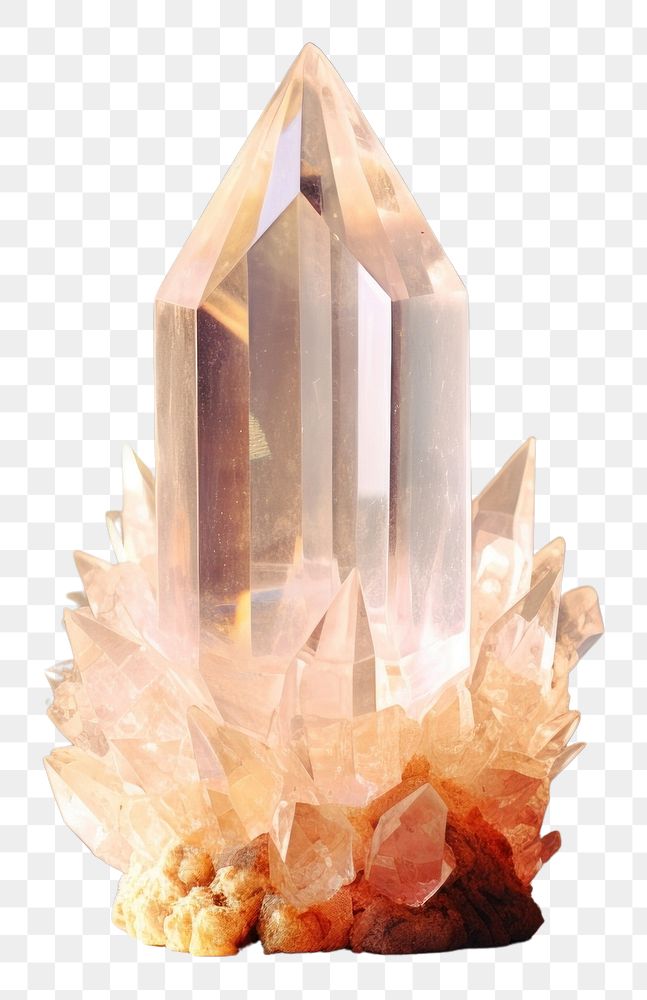 PNG  Healing crystal lighting mineral quartz. AI generated Image by rawpixel.