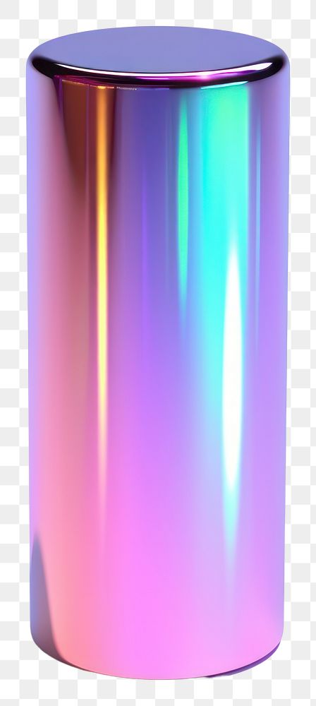 PNG  Cylinder iridescent white background aluminium aluminum.