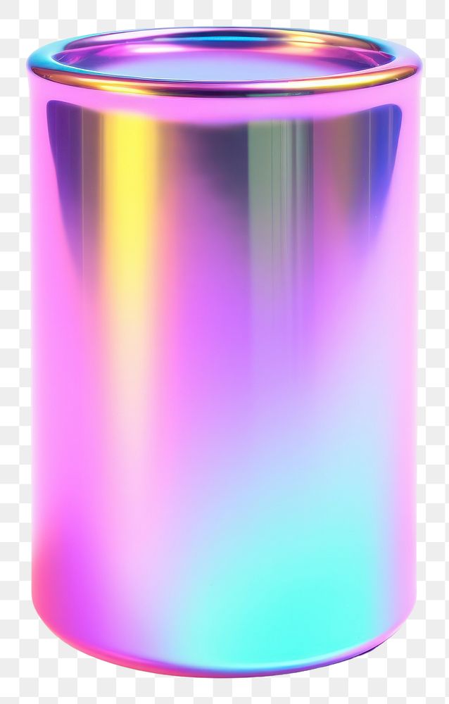 PNG  Cylinder iridescent white background container drinkware.