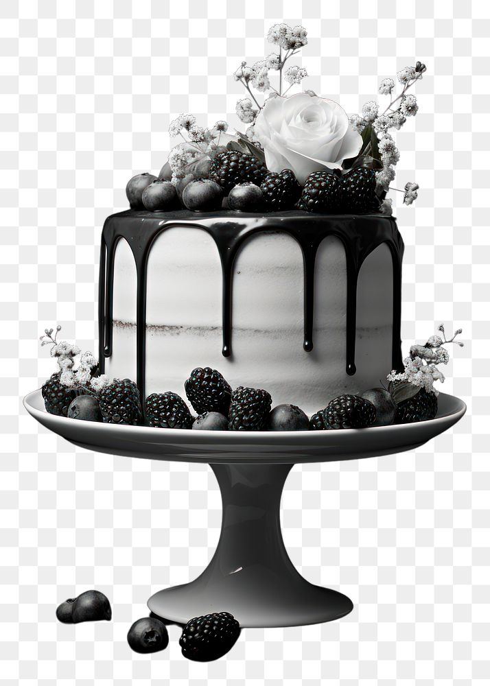 PNG  Photography of birthday cake flower monochrome dessert.