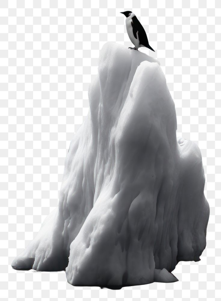 PNG Iceberg penguin monochrome mountain.