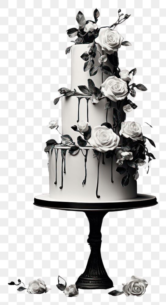 PNG Photography of wedding cake monochrome dessert flower.