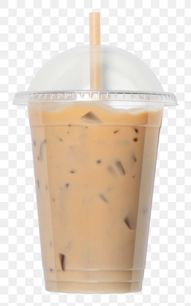 PNG Transparent plastic cup mockup drink milk white background.