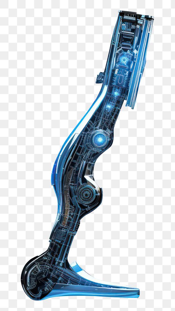 PNG Mechanical leg technology light blue.