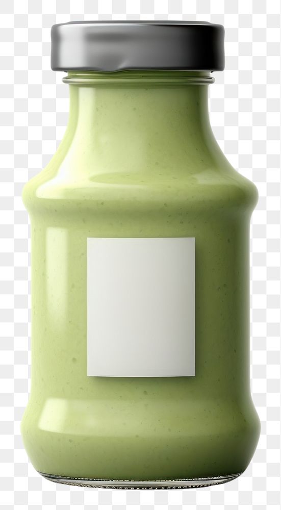 PNG Wasabi sauce bottle food jar white background.
