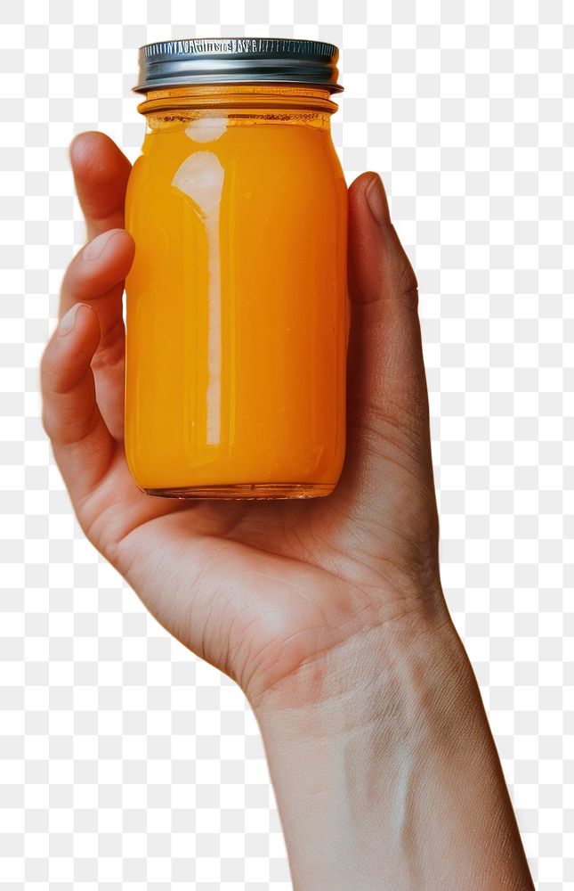 PNG Holding juice hand jar.