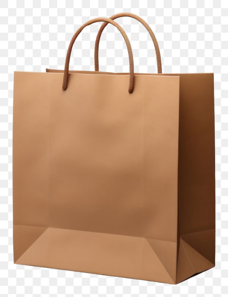 PNG Brown paper bag mockup cardboard handbag brown.