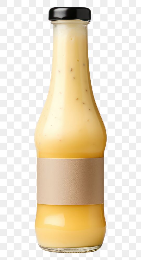 PNG Cheese sauce bottle with label mockup drink juice food.