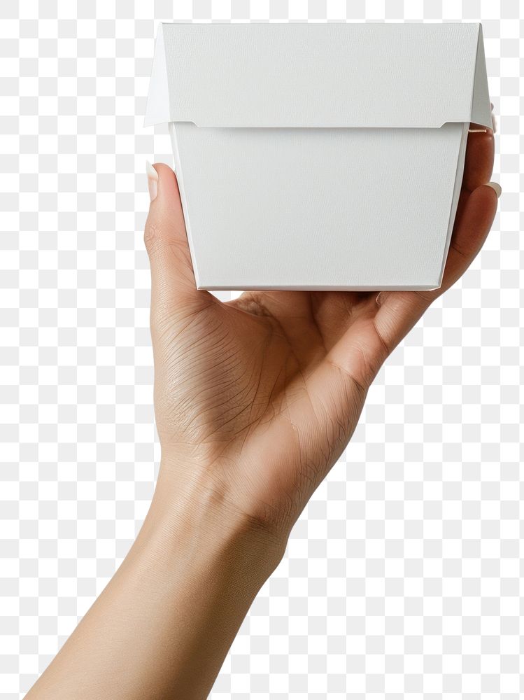 PNG Noodle box mockup holding paper white.