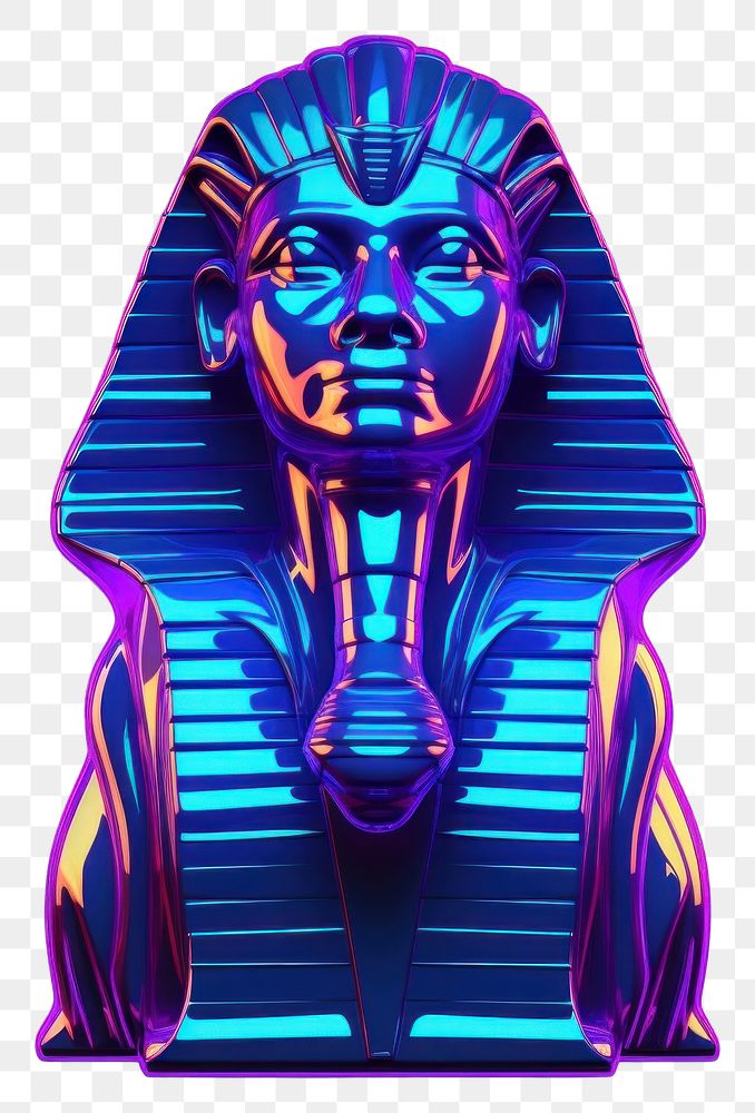 PNG Illustration Sphinx Neon rim light purple neon art.