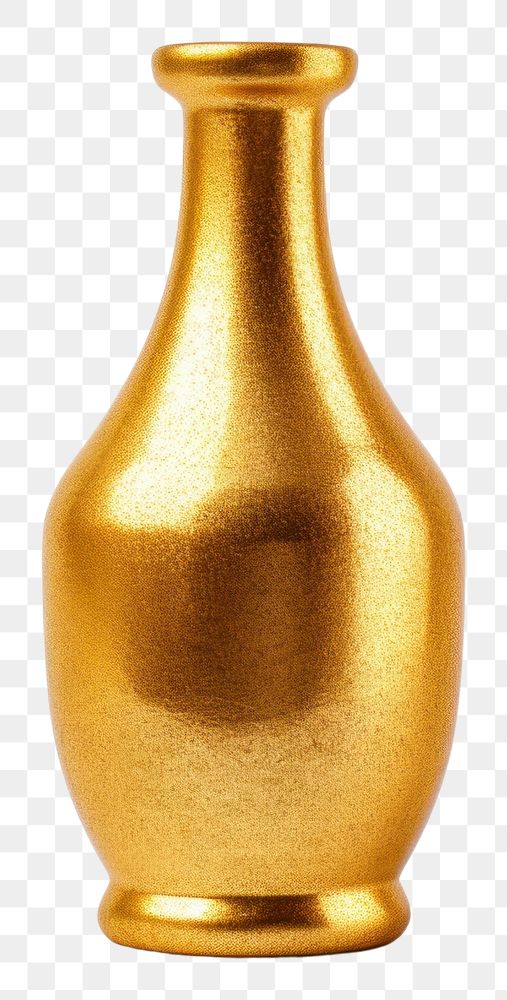 PNG Vintage Bottle bottle vase gold.