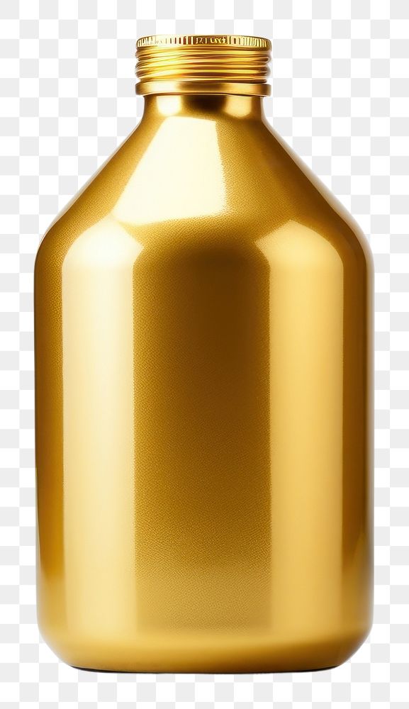 PNG Bottle bottle gold white background.