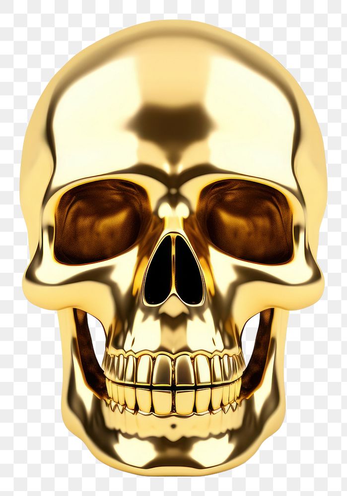 PNG Skull gold white background celebration.