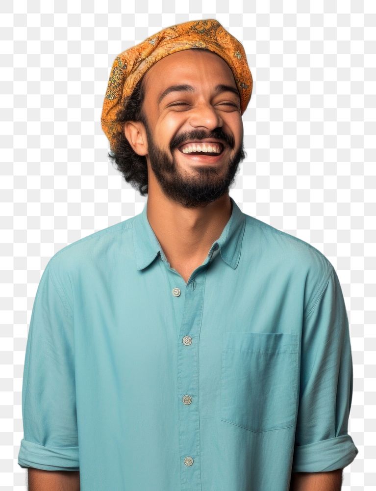 PNG Middle eastern man in summer outfit portrait laughing smiling.