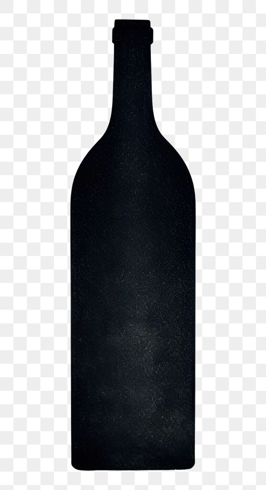 PNG Silkscreen illustration of a Wine bottle wine drink black.