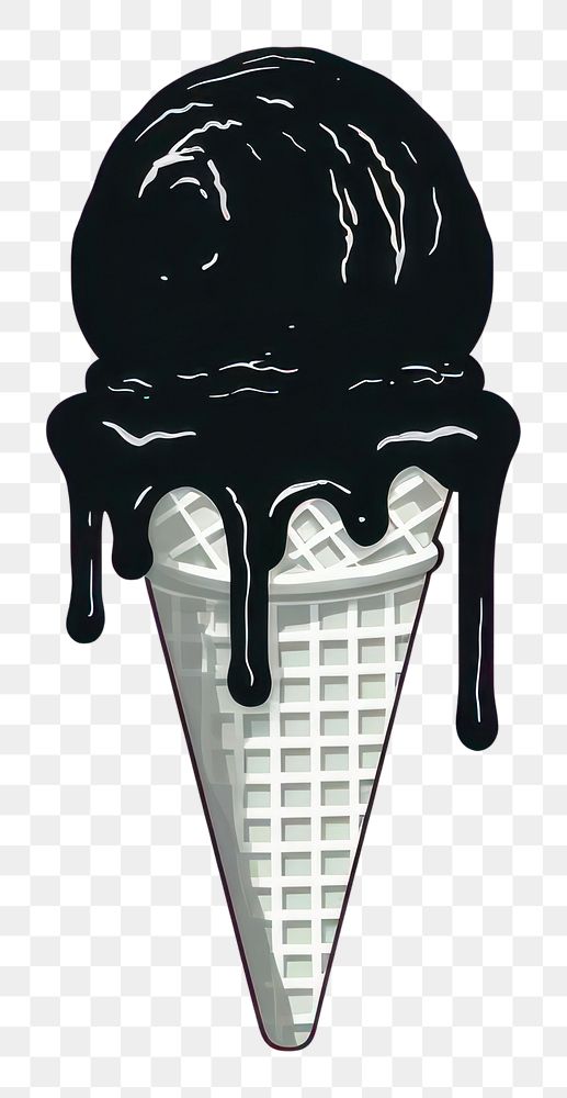 PNG Silkscreen illustration of ice cream dessert food chocolate.