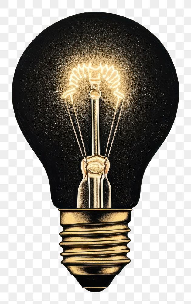 PNG Silkscreen illustration of light bulb lightbulb electricity illuminated.