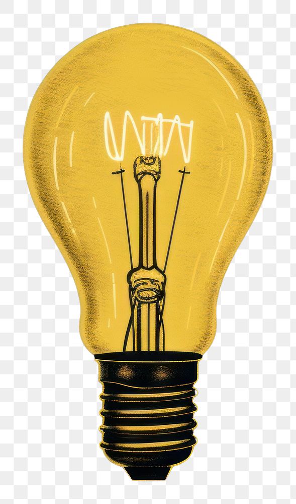 PNG Silkscreen illustration light bulb Free PNG rawpixel