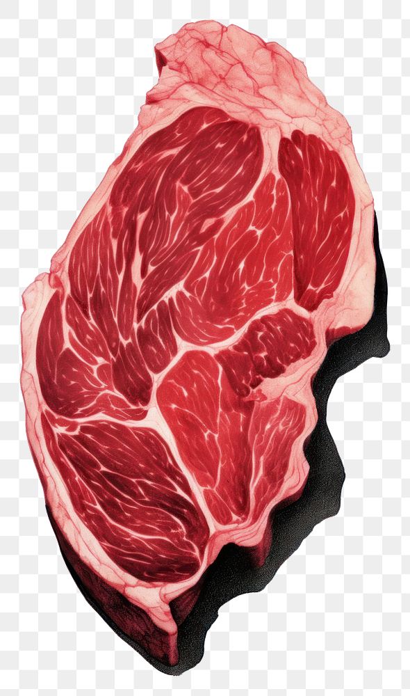 PNG Silkscreen illustration of meat steak beef food.