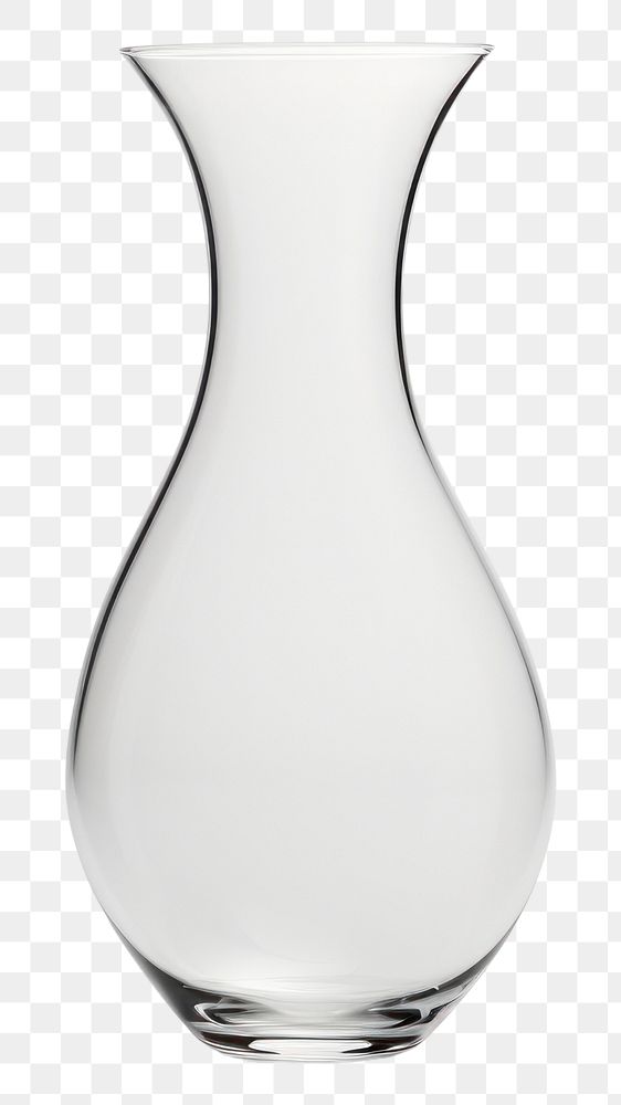 PNG Vase long no color transparent glass white white background.