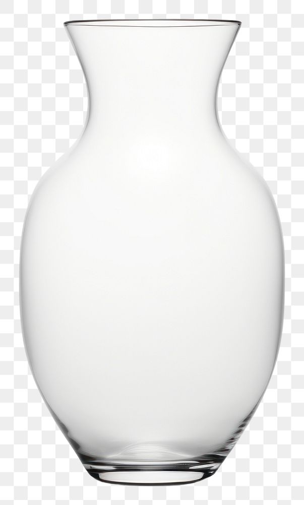 PNG Vase long no color transparent glass white white background.
