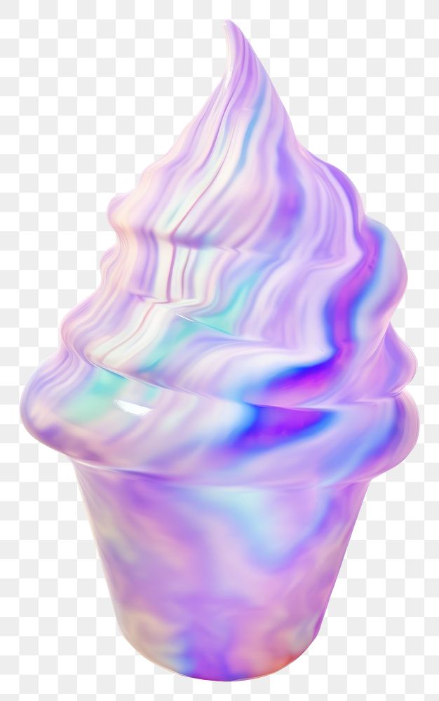 PNG  A holography ice cream sundae dessert food white background.