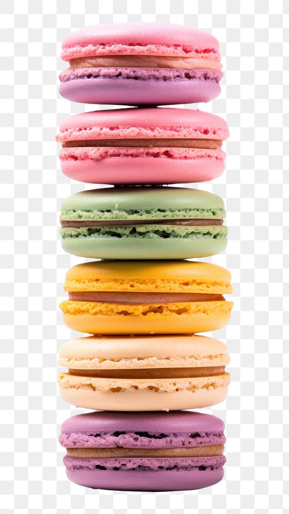 PNG  French macarons food white background.