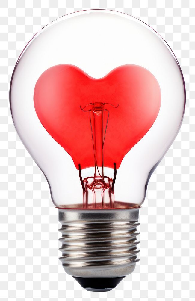 PNG  Light bulb lightbulb heart white background.