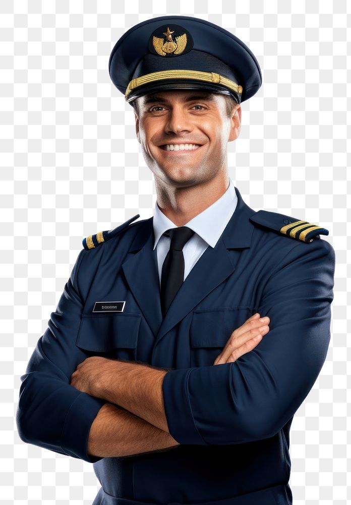 PNG  A pilot officer adult white background.