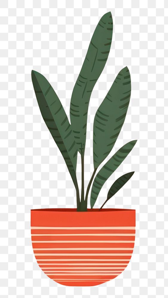 PNG  Illustration of 2 simple potted plant leaf houseplant flowerpot.