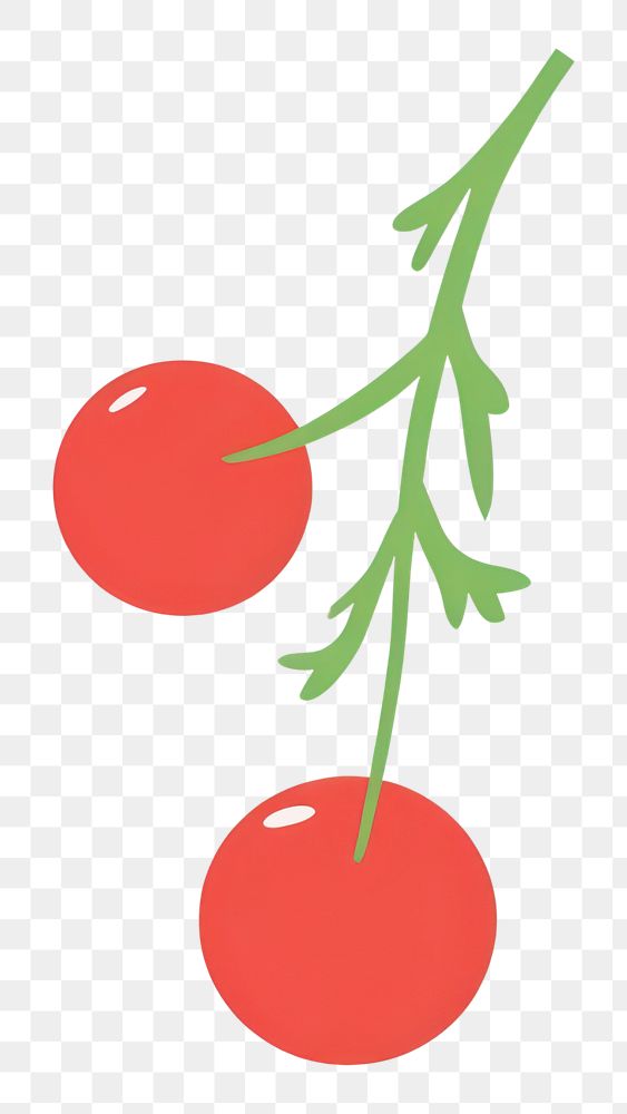 PNG  Illustration of a simple cherry tomato fruit plant food.
