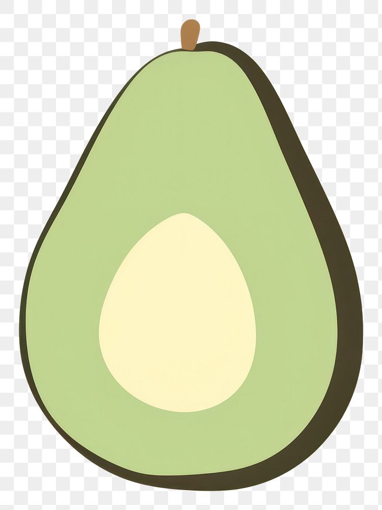 PNG  Illustration of a simple avocado food produce circle.