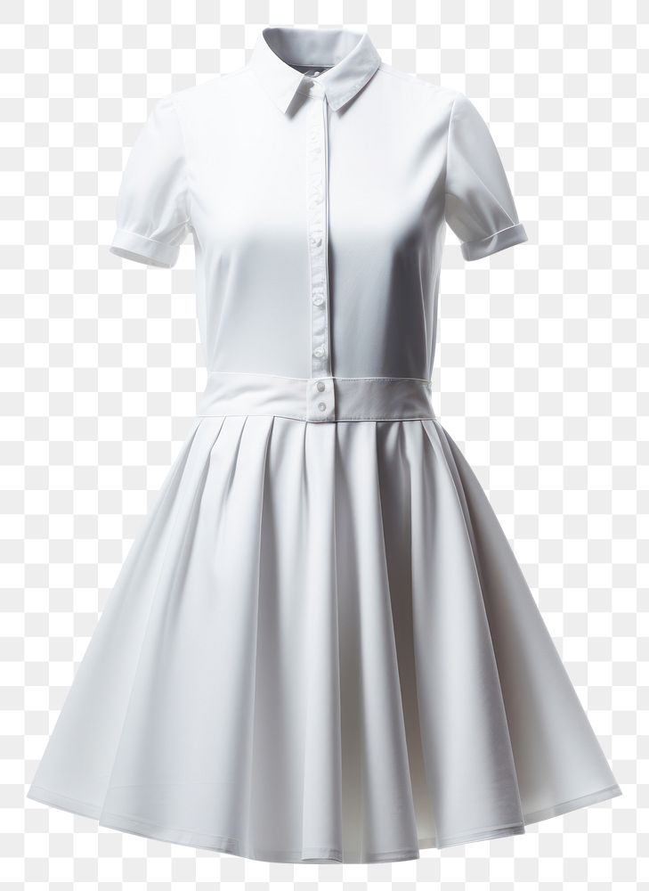 PNG  Dress Collared short sleeve collar skirt.