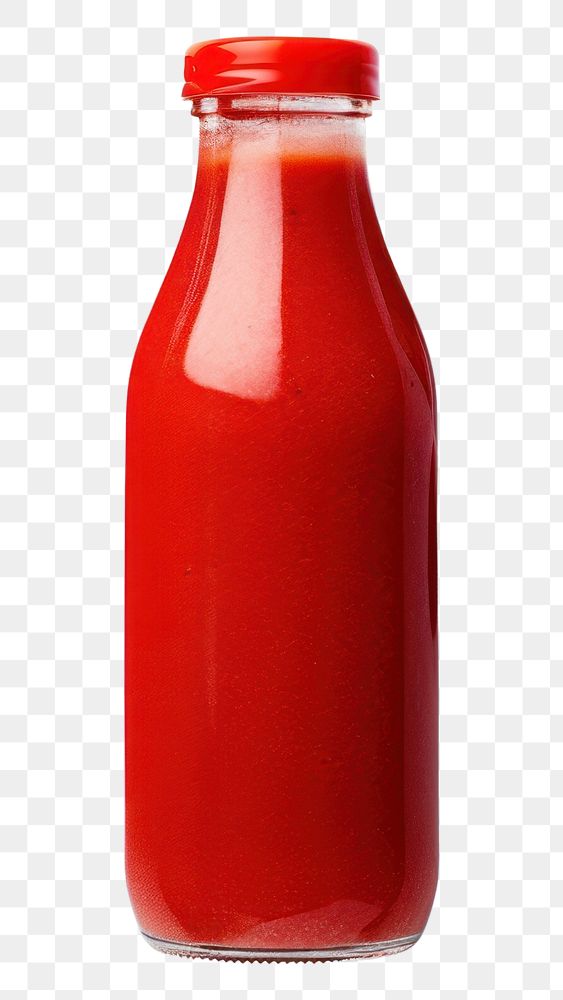 PNG Tomato smoothie in glass bottle ketchup white background refreshment.