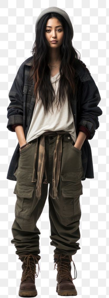 PNG  Asian woman footwear fashion jacket.